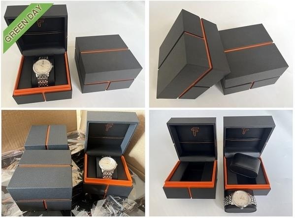 Designed leatherette paper plastic watch box