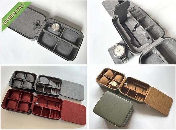 Mutifunctional leather travel watch&jewelry case