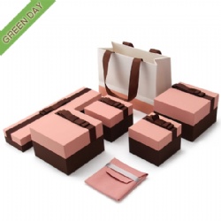 Pink Color Paper Watch Jewelry Set Box