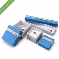 Luxury Custom Blue Paper Jewelry Set Box