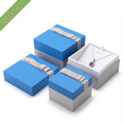Luxury Custom Blue Paper Jewelry Set Box