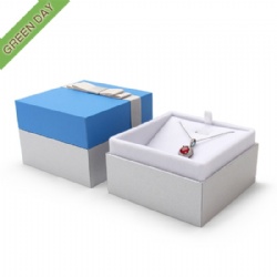Luxury Custom Blue Paper Jewelry Set Box