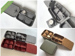 Mutifunctional leather travel watch&jewelry case