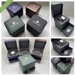 Leatherette 8 corners watch box with drawer